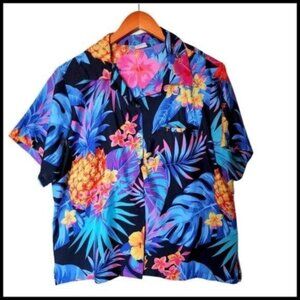 King Kameha Hawaiian Shirt Mens Short Sleeve‎ Front Pocket Floral XL Lightweight